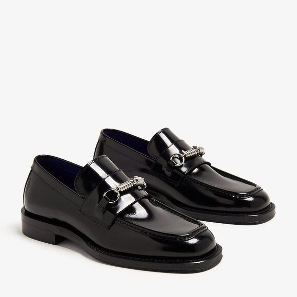$990- Burberry 8080103 Men\'s Black Barbed Leather Casual Loafer Shoes - US 9.5 main image 4